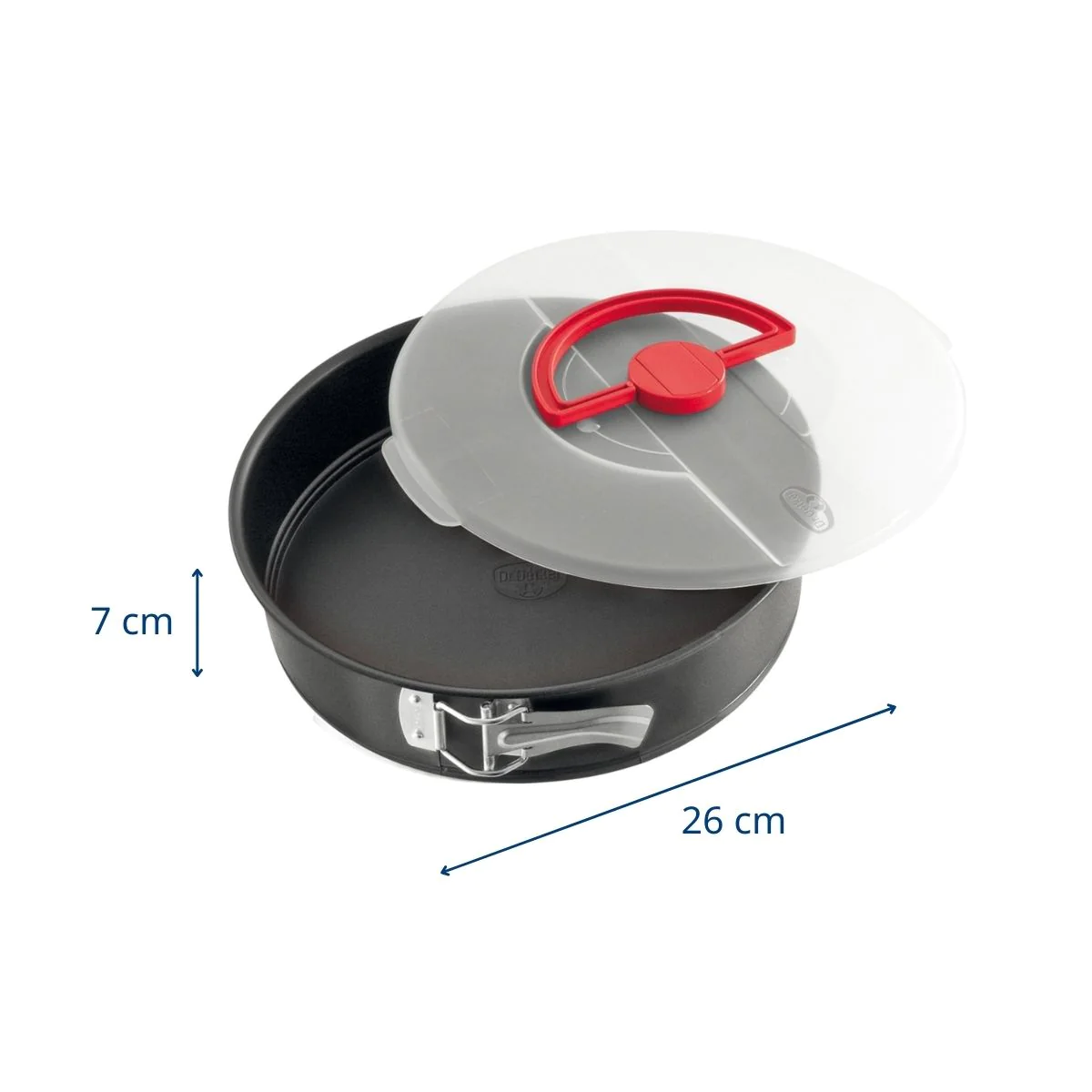 Moule à manqué à charnière 26 cm avec couvercle de transport Dr, Oetke