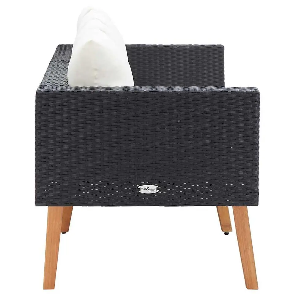 vidaXL - Tuinbank - Zwart - Poly rattan