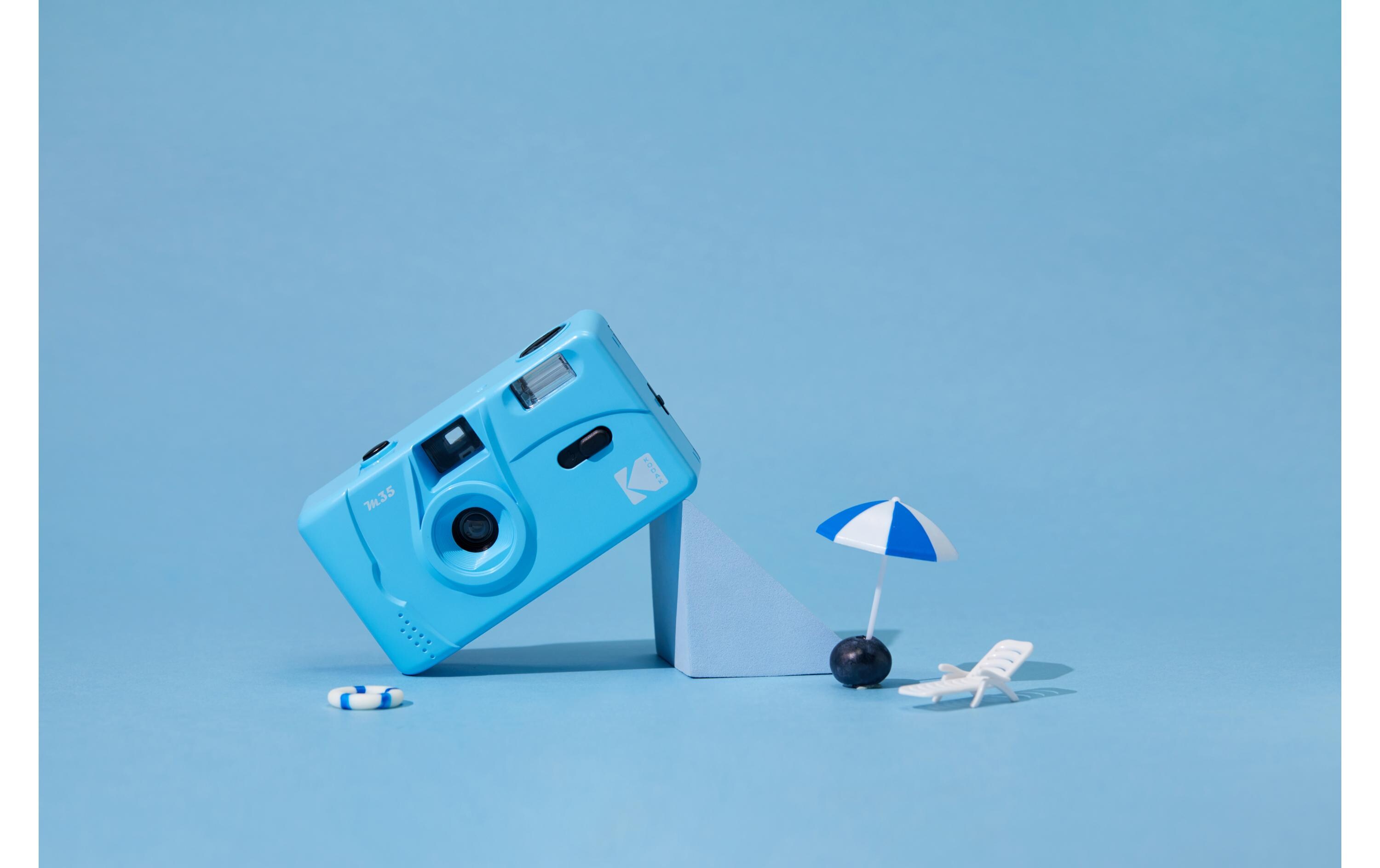 Analogkamera M35 – BlauKleine wiederverwendbare Filmkamera mit Blitz