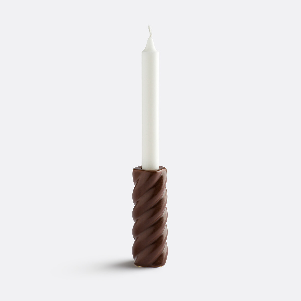 LA REDOUTE INTERIEURS<br>Castiçal torcido de cerâmica Alt.12,5 cm Vavy
