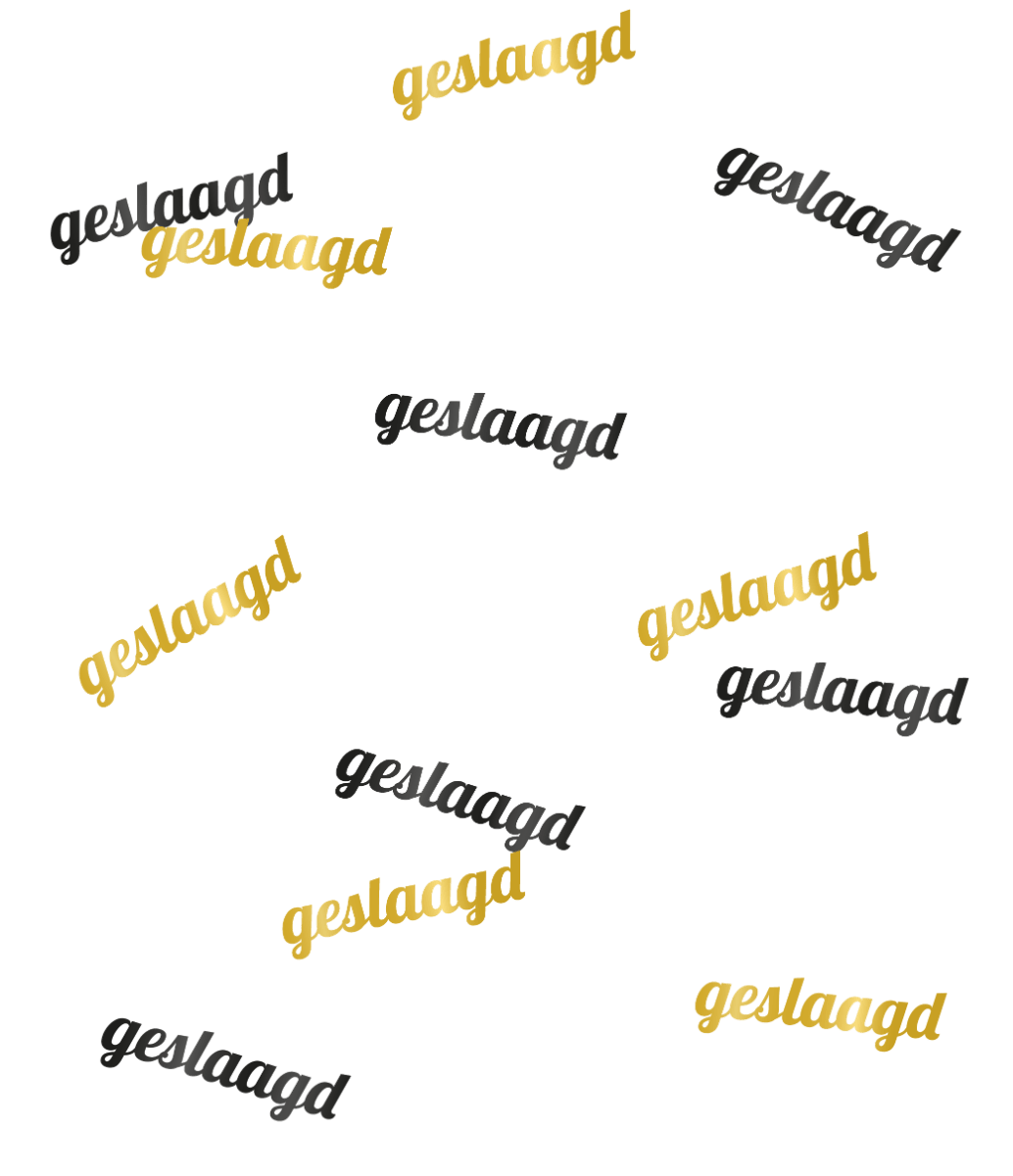 Geslaagd Tafelconfetti Zwart Goud 14gr