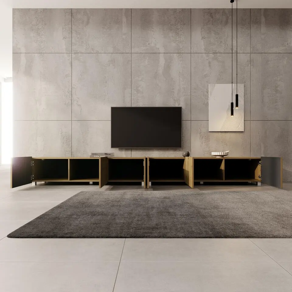 Meubella - TV-Meubel Kenderes - Eiken - 300 cm
