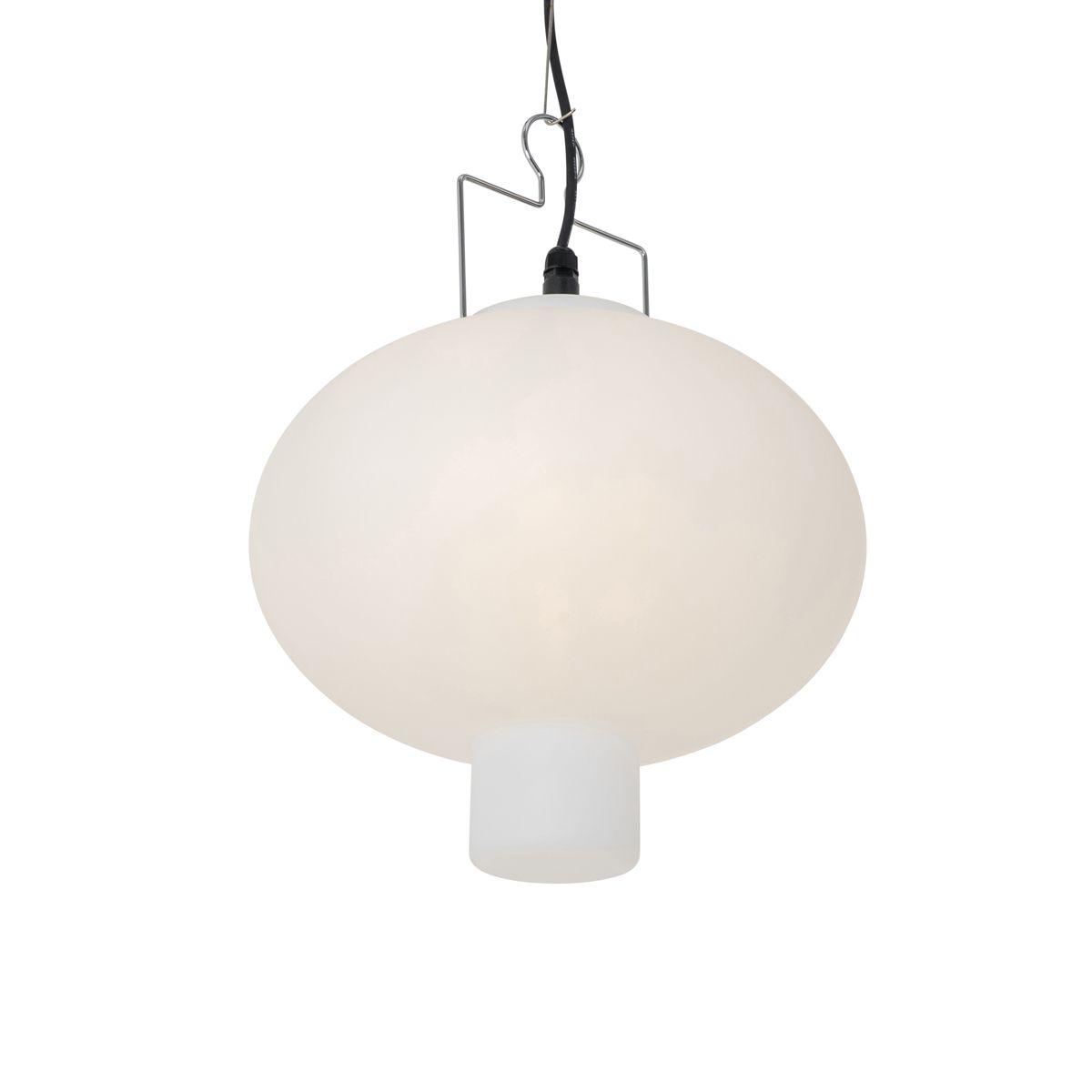 Buiten hanglamp wit 35 cm met stekker IP44 - Pion