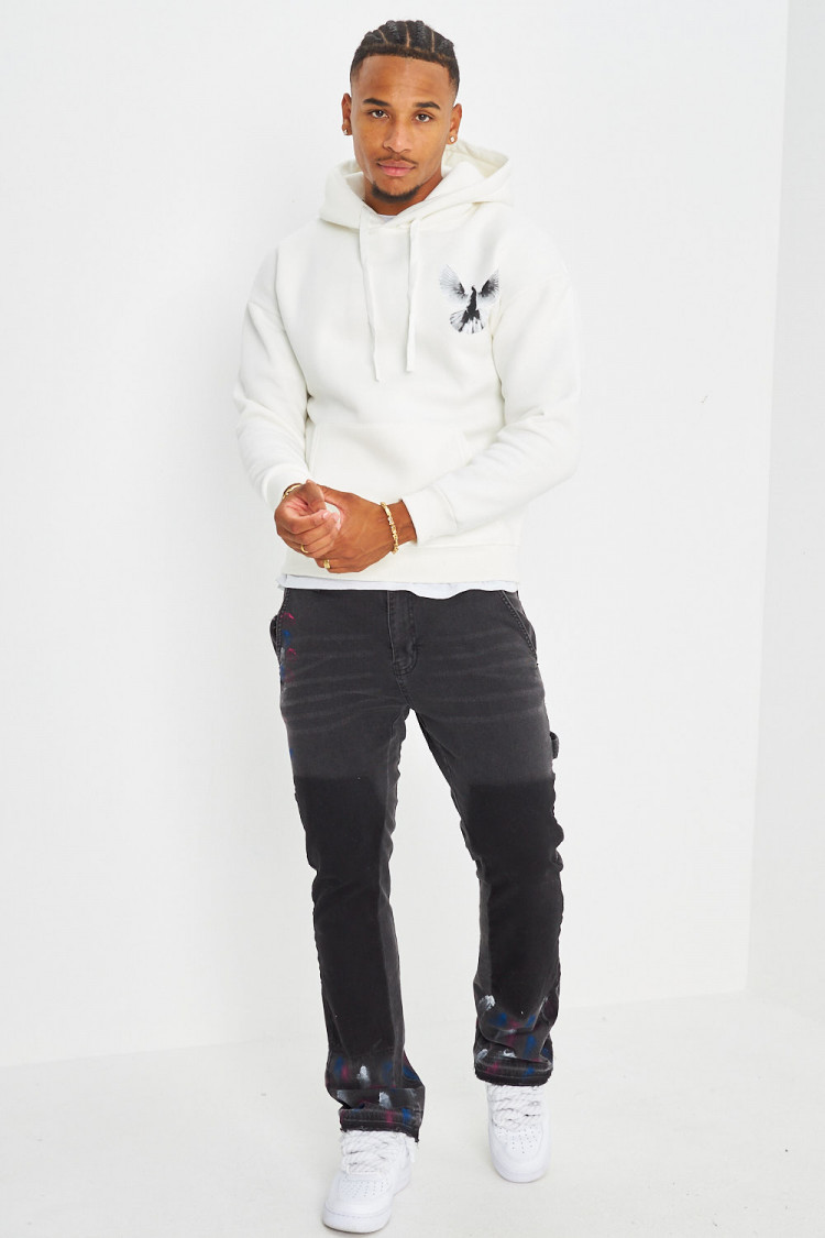 Sweat à capuche blanc 