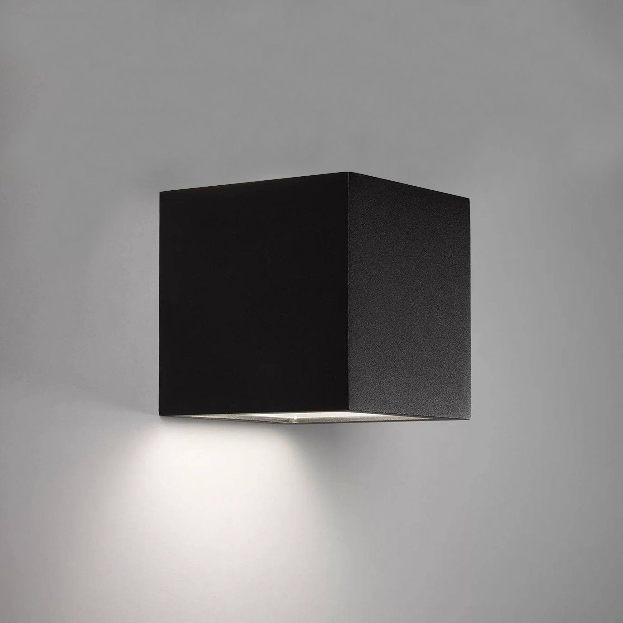 KS Verlichting Set 4 stuks LED Solar Cube wandlamp zwart vierkant