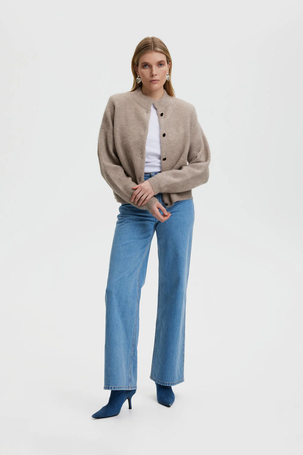 GESTUZ  AlphaGZ uldcardigan - Warm Sand Melange