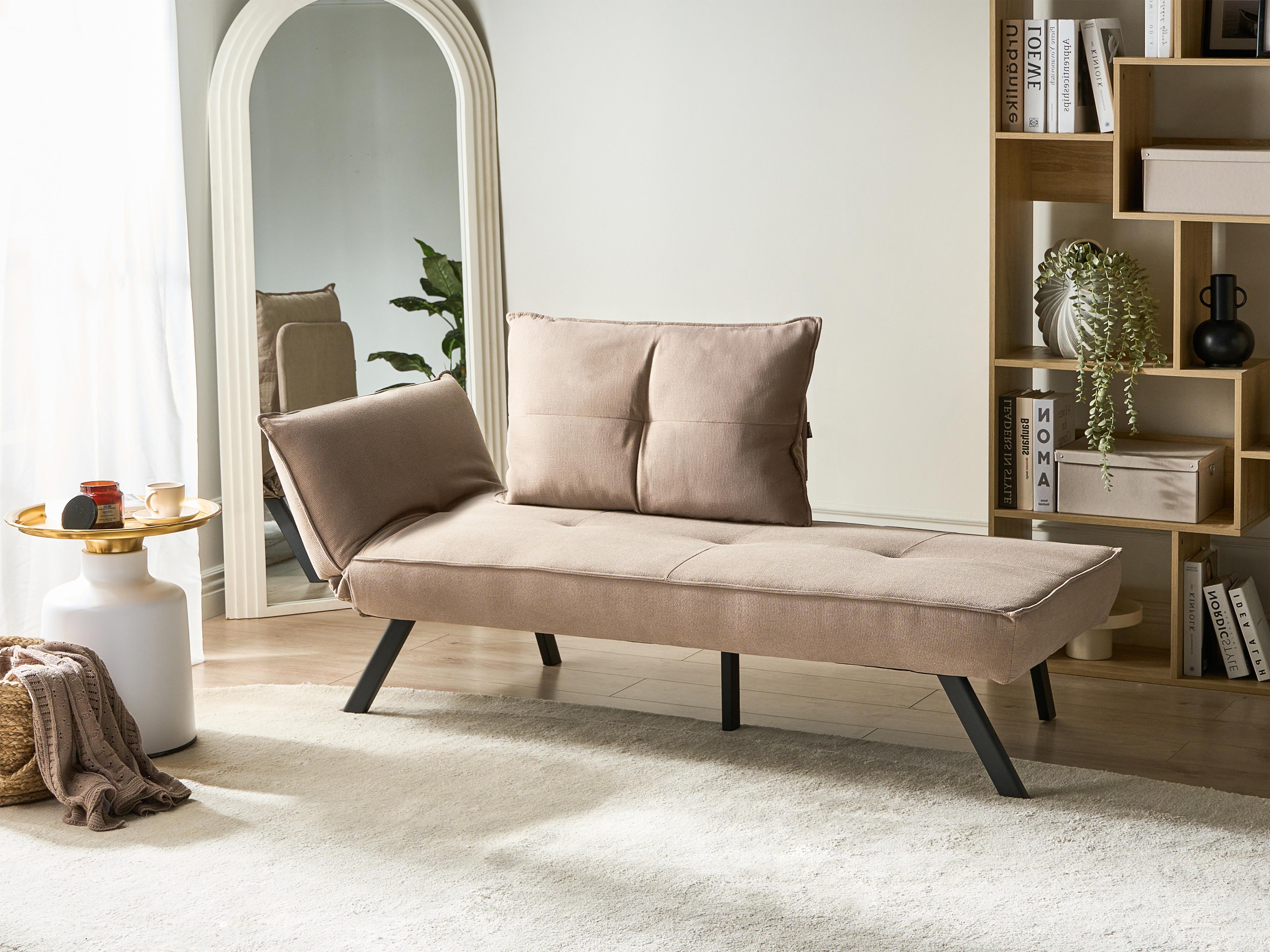 Linkszijdige chaise longue ROCAMADOUR Stof Taupe
