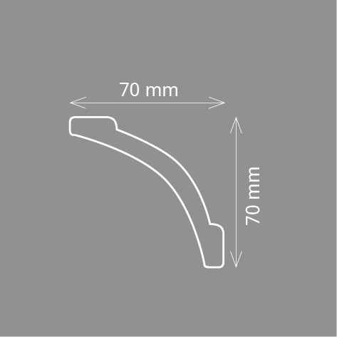 Decoratieve strip A 10 (70 x 70 mm), lengte 2 m