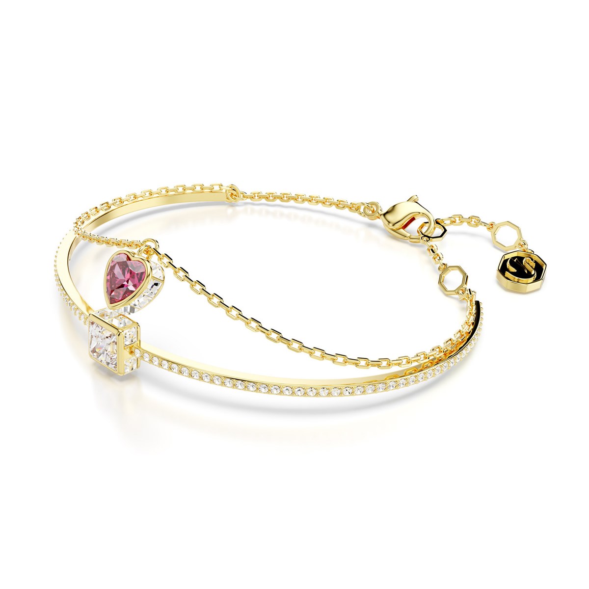 Bracelet jonc Swarovski Stilla coeur rouge