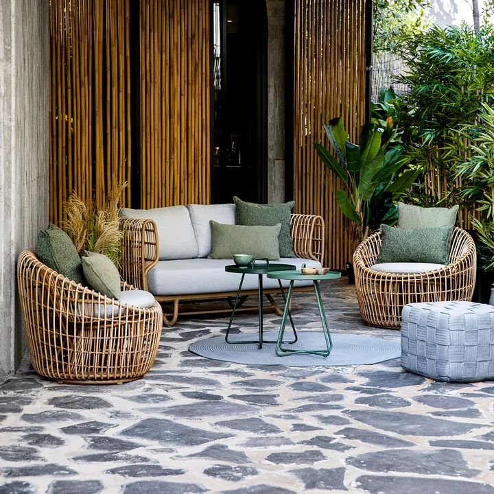 Cane-line - Nest 2-Sitzer Sofa Outdoor, natur / hellgrau