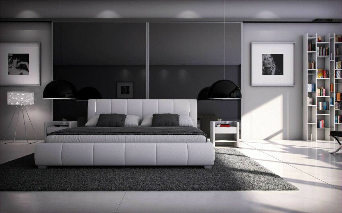 Sedex Bett Luna 140x200cm weiß mit LED Beleuchtung