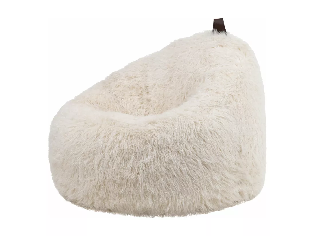 Pouf imitation fourrure beige - COCOON