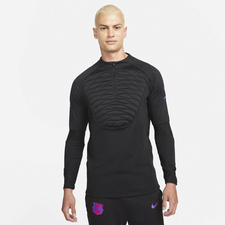 Nike Fc Barcelona Strike Winter Warrior Therma Fit Drill Traeningstroje Sort