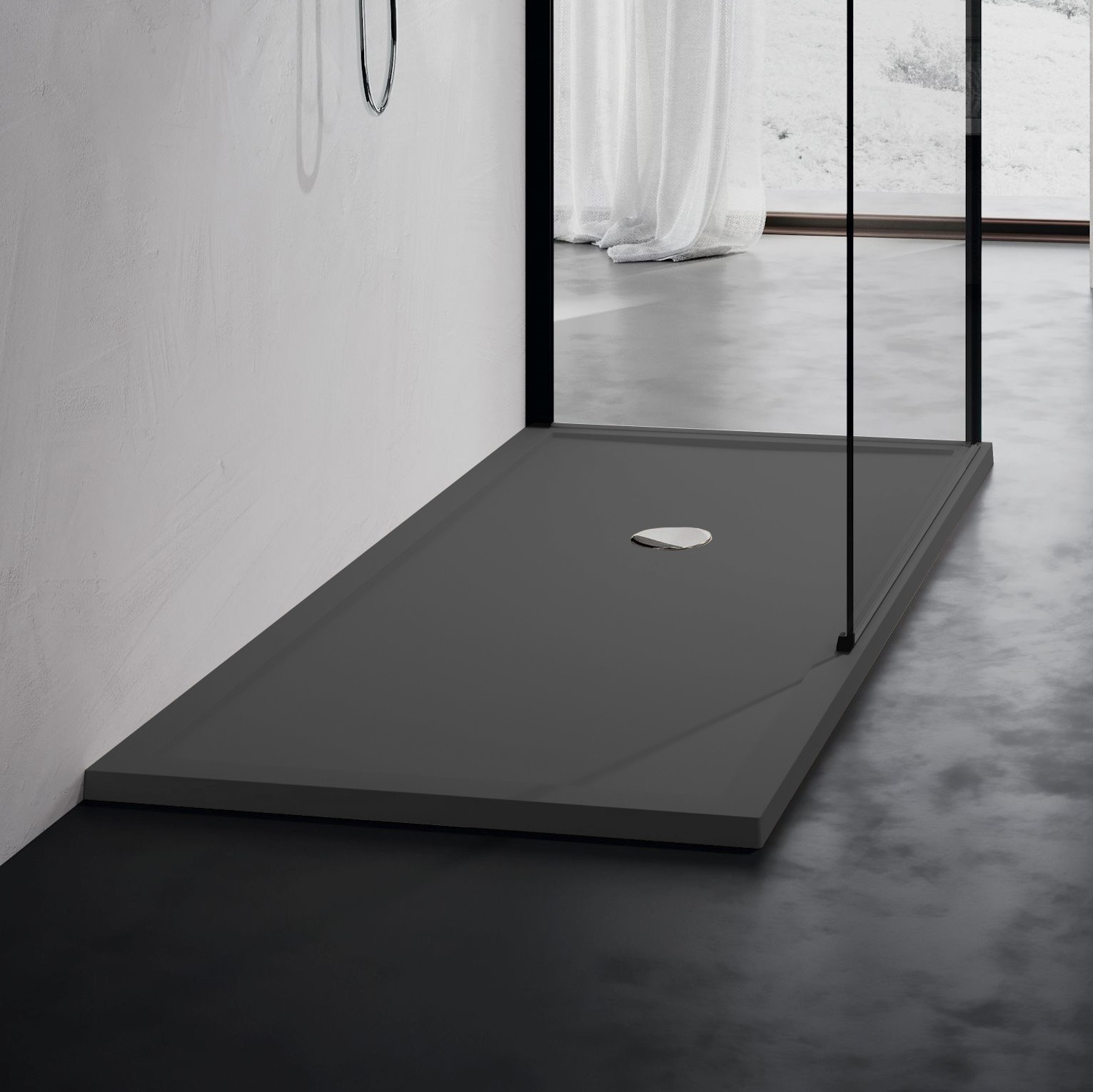 Novellini Olympic Plus douchebak acryl 140x70x12.5cm grijs