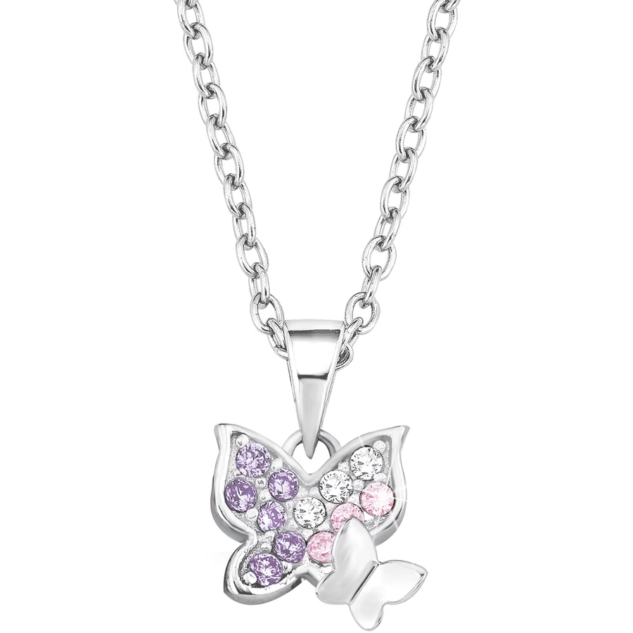 Prinzessin Lillifee Silber-Halskette für Kinder Schmetterlinge silver