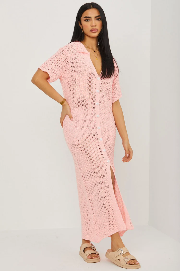 Robe rose ajouré
