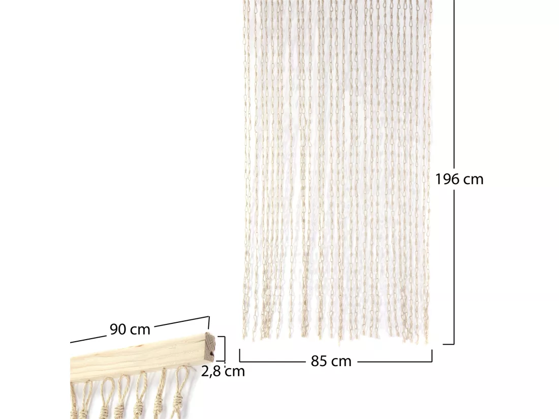 RIDEAU DE PORTE Rivière 200x90 cm beige