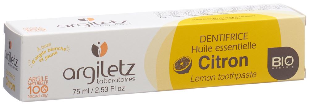 ARGILETZ Zahnpasta Zitrone Bio 75 ml