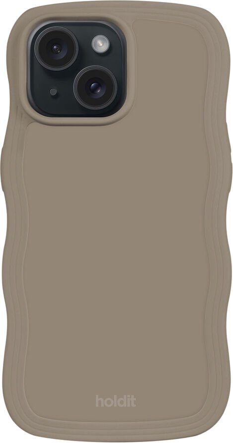 HoldIt Wavy Case iPhone 15/14/13 Lysebrun