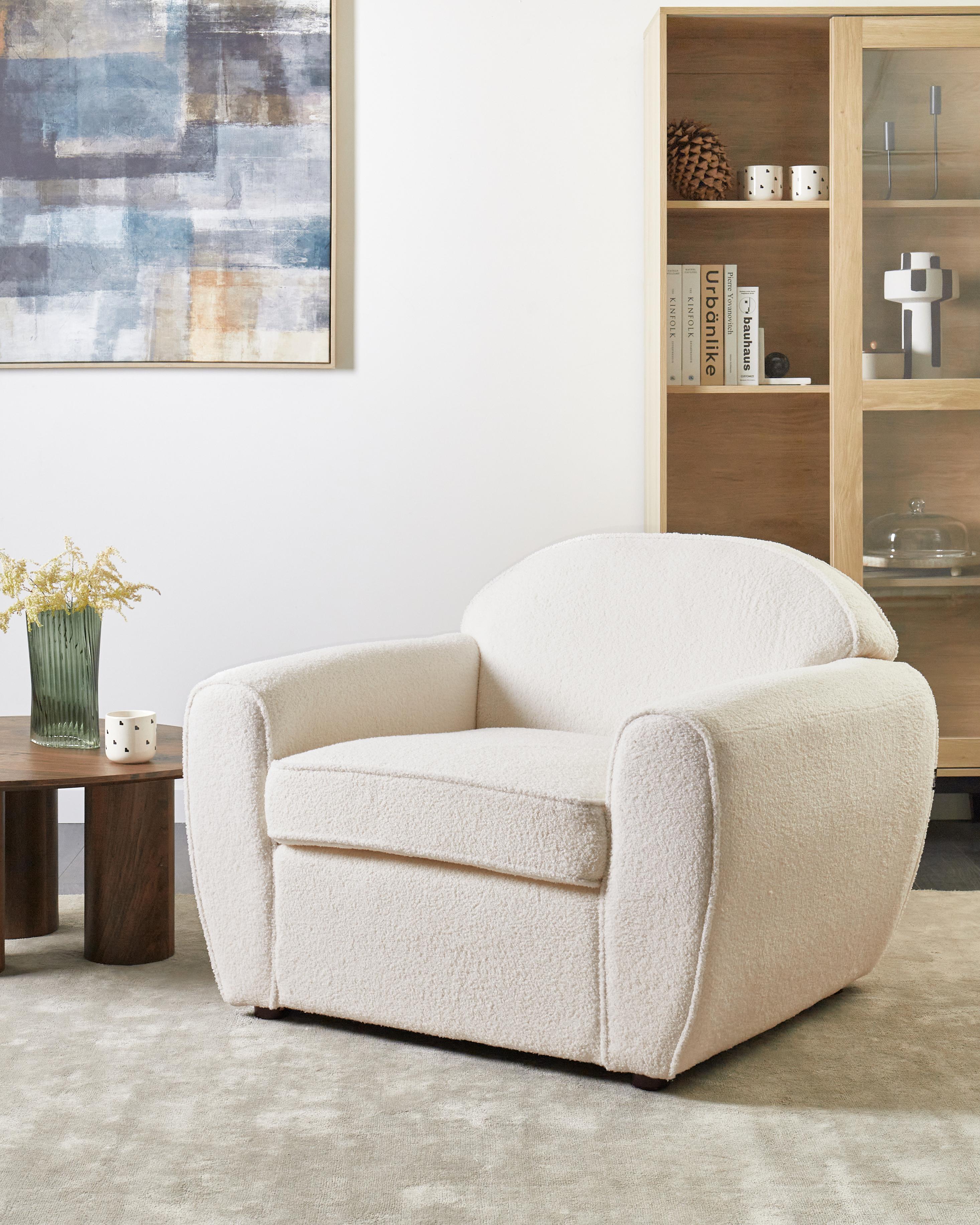 Fauteuil ELLEDE Bouclé Lichtbeige