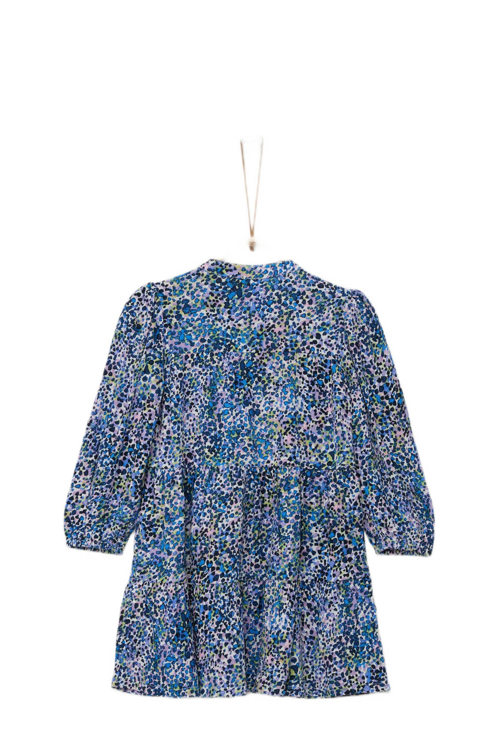 s.Oliver jurk met all over print blauw/roze