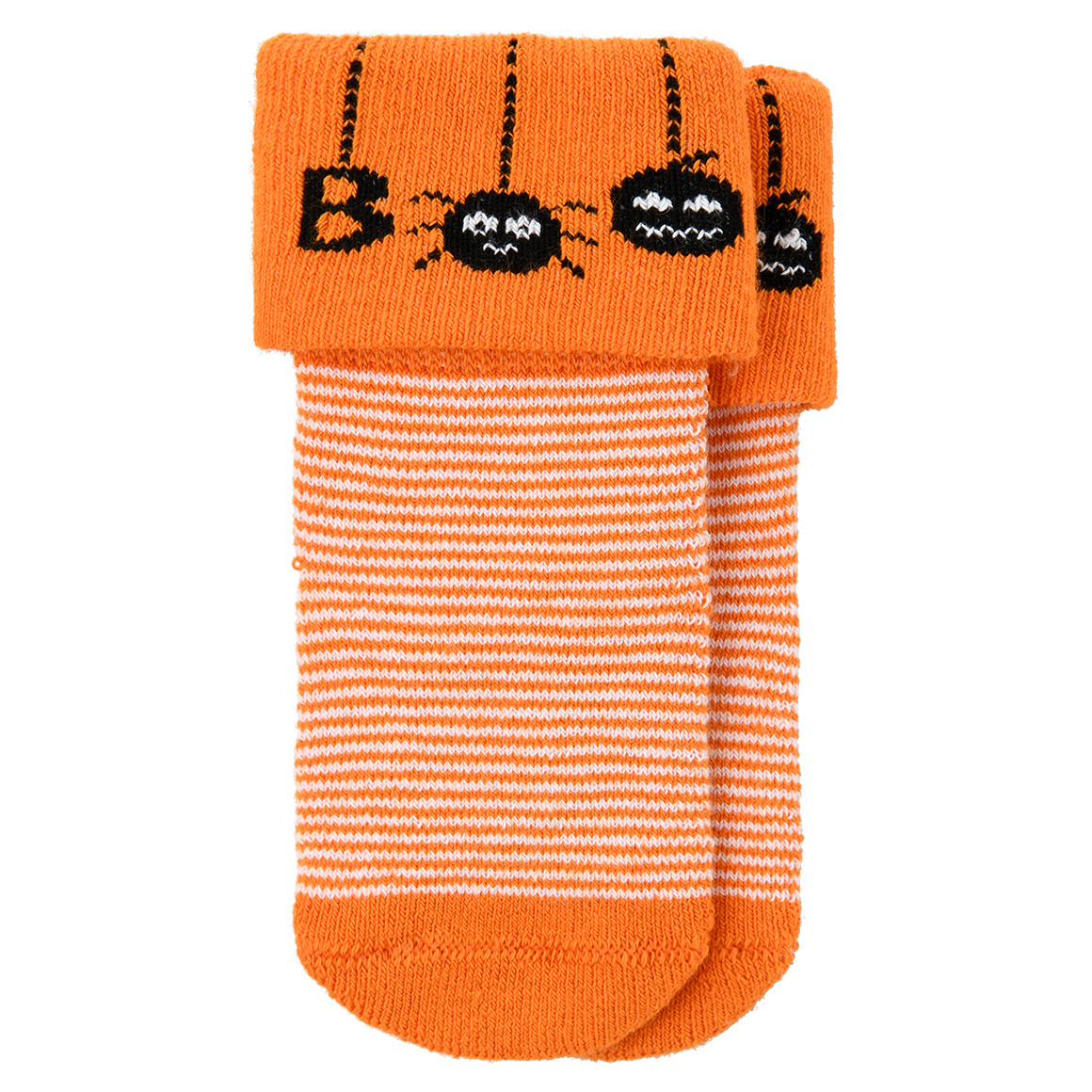 Topomini 1 Paar Newborn Halloween-Socken mit Spinnen orange