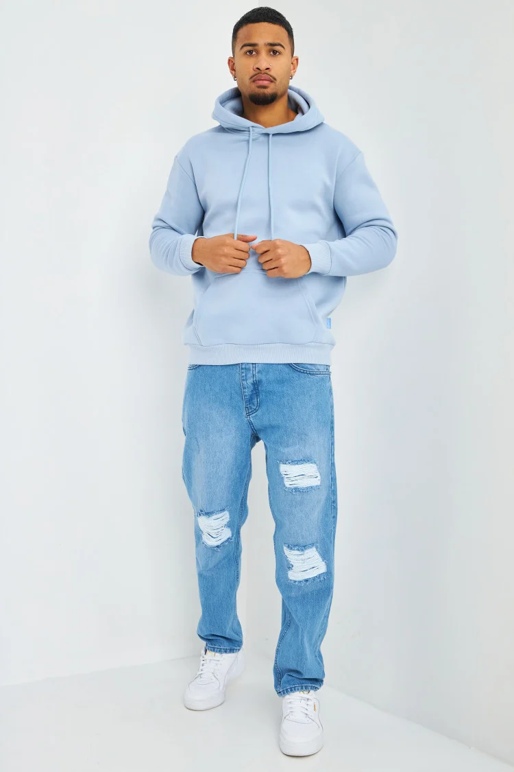 Sweat bleu à capuche Brentiny