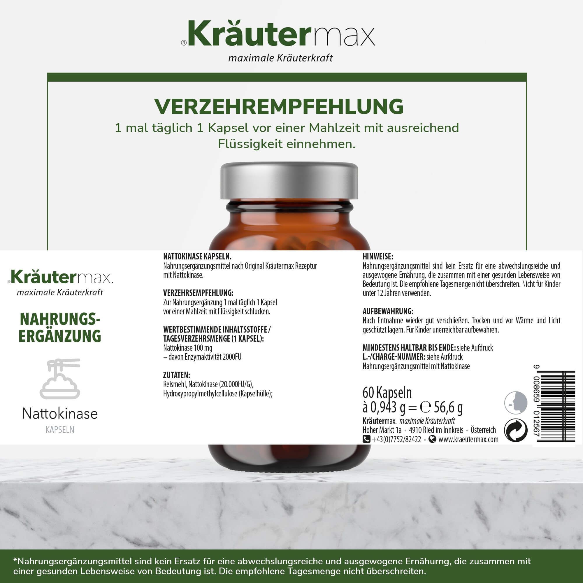 Kräutermax Nattokinase Kapseln