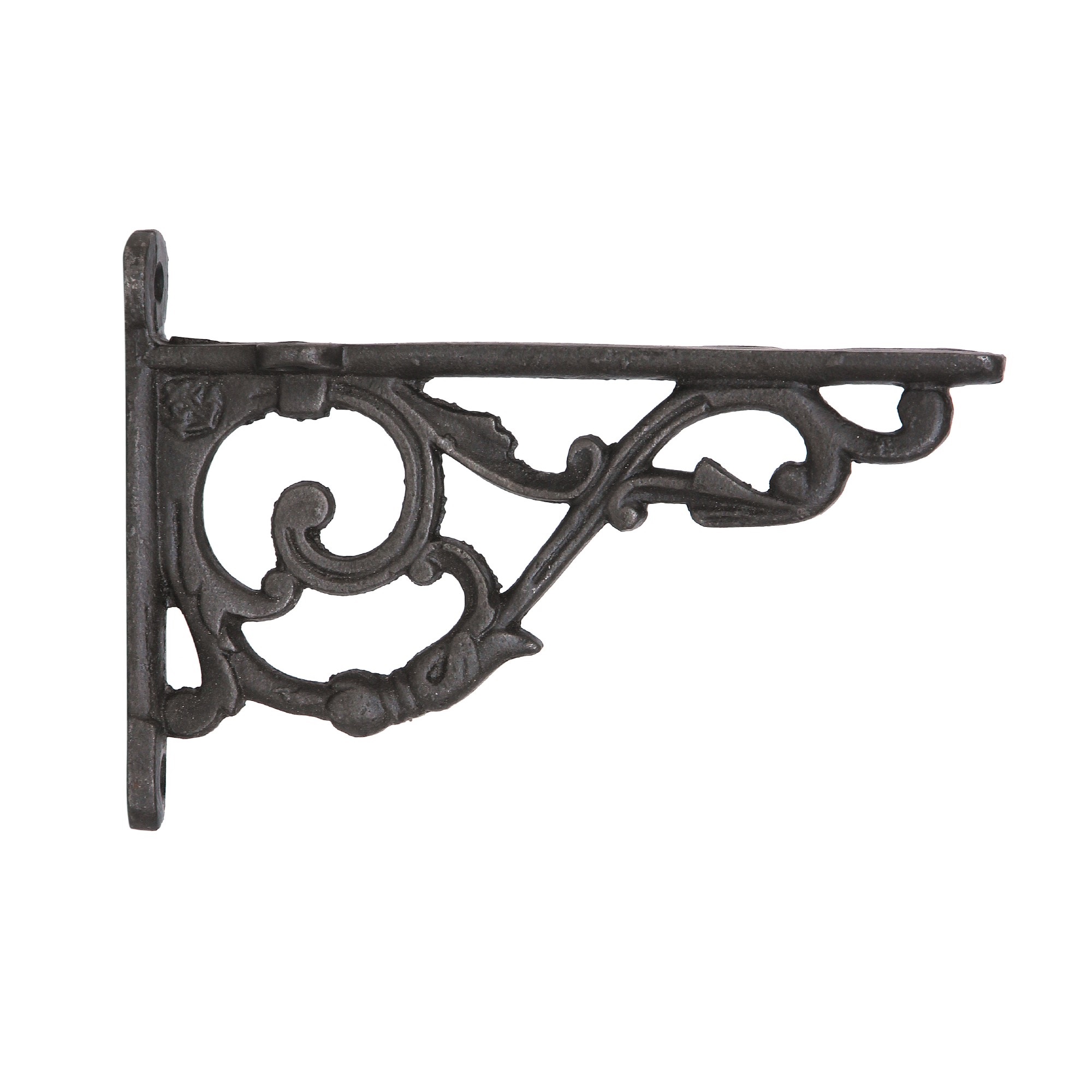 Regalwinkel aus Gusseisen, schwarz, T 16 cm, H 10 cm, B 2 cm von fischer's lagerhaus