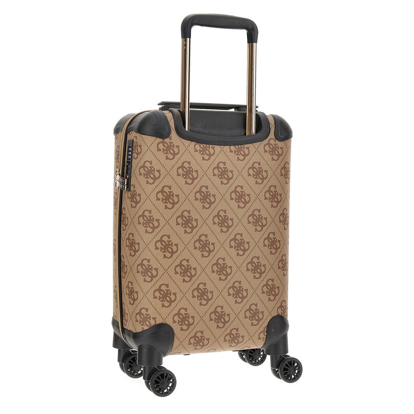GUESS trolley Berta 44 cm. met logoprint bruin