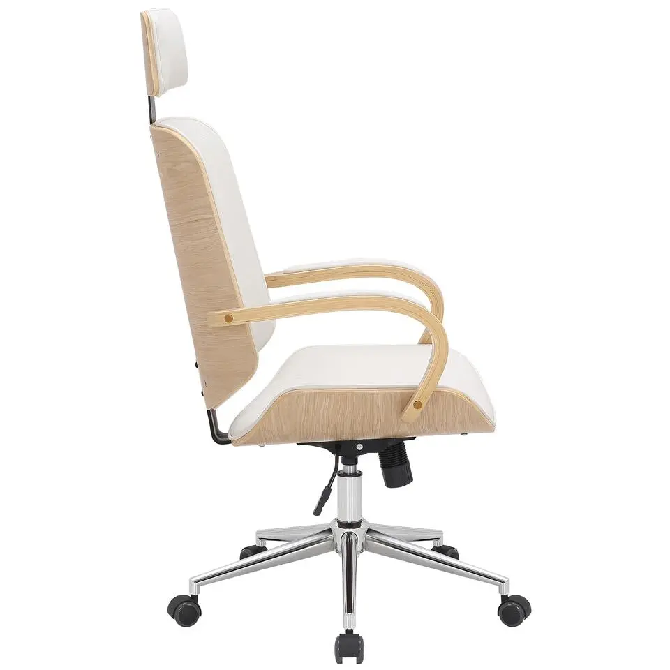 CLP Bureaustoel Dayton chroom Frame - Kunstleer - natura/wit