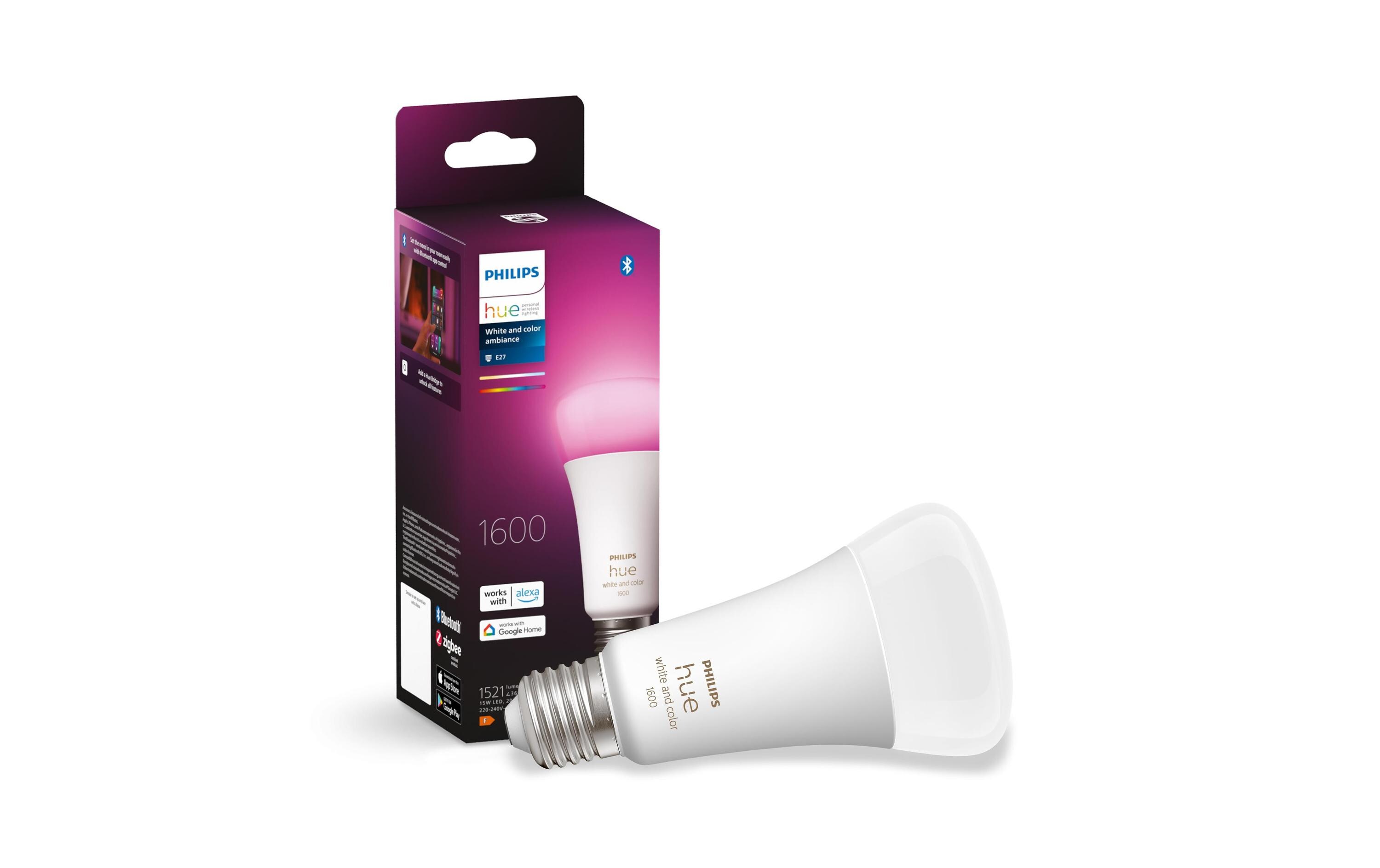 Leuchtmittel White & Col. Amb. E27 Einzelpack 1600 lmPer Bluetooth steuerbares Hue E27-Leuchtmittel