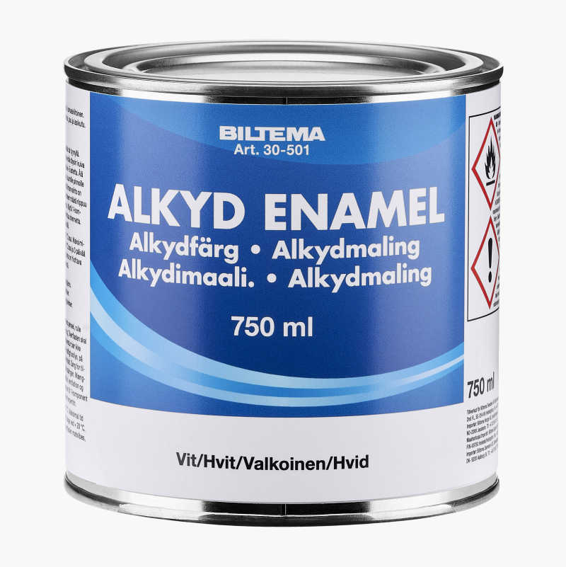 Alkydmaling, hvit 0,75 liter