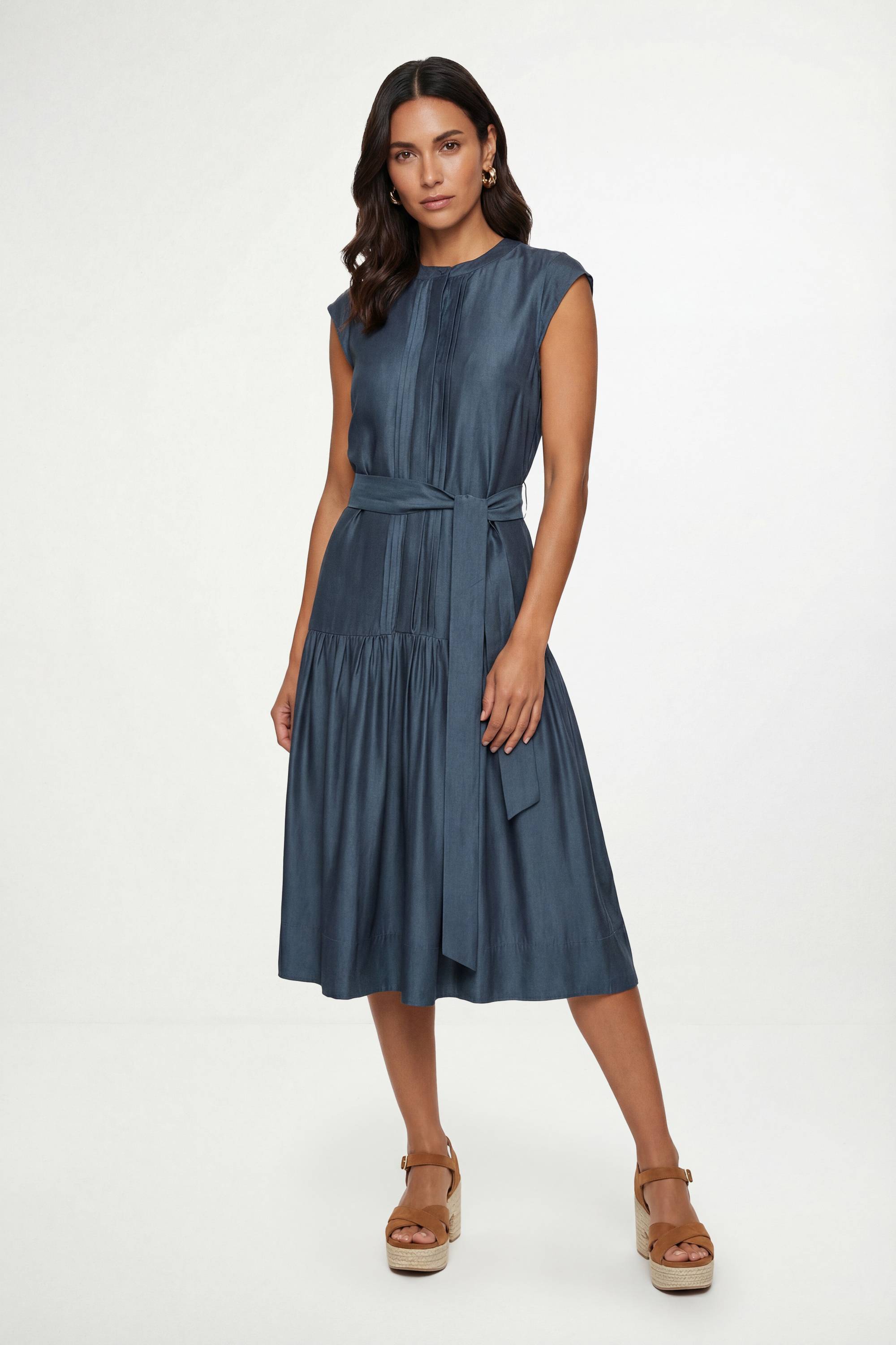 Wallis Robe Midi À Taille Basse Effet Denim Petite