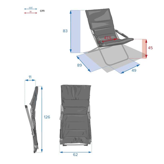 Fauteuil relax de jardin MILOS Ardoise