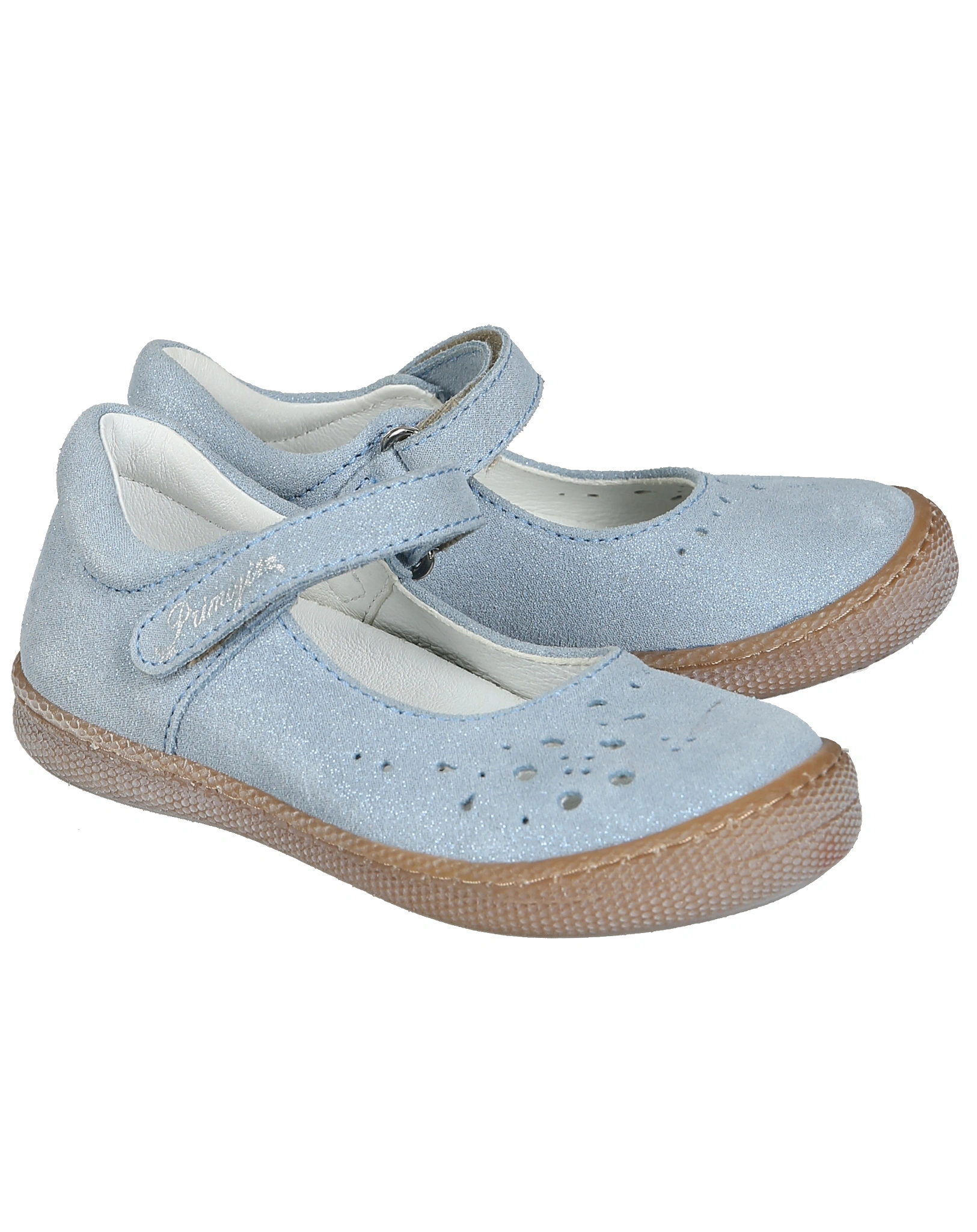 Riemchen-Ballerinas LOCHMUSTER in hellblau
