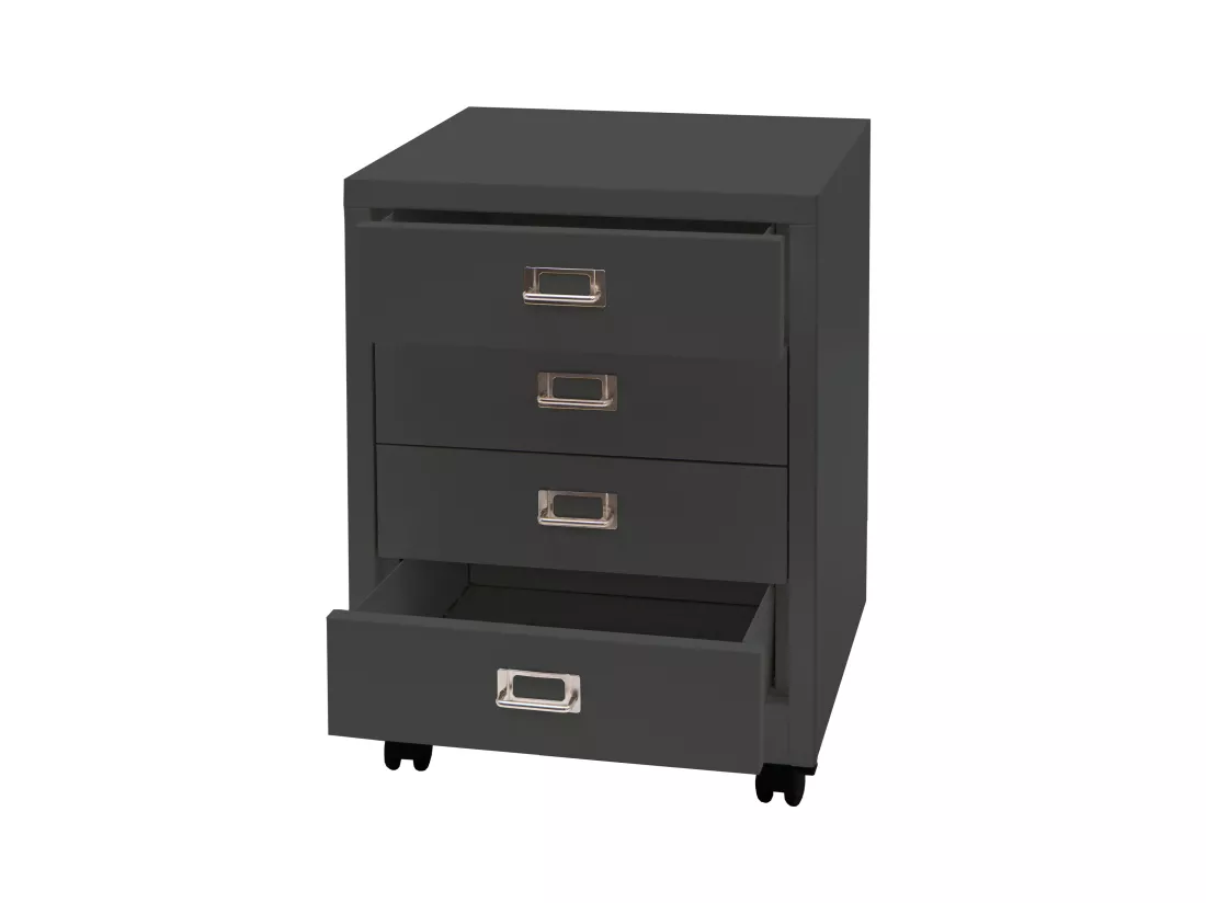 Caisson à roulettes MCW-L49, gris foncé