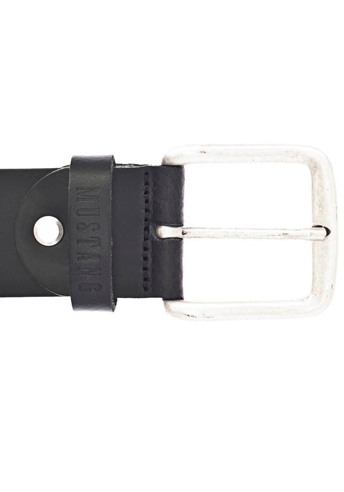 MUSTANG Ledergürtel Klassische Dornschliesse in leichter Used-Optik, 4 cm