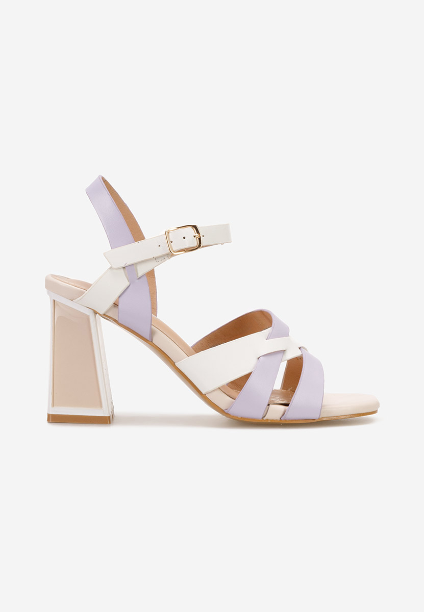 Sandales à talon épais mauves Viona