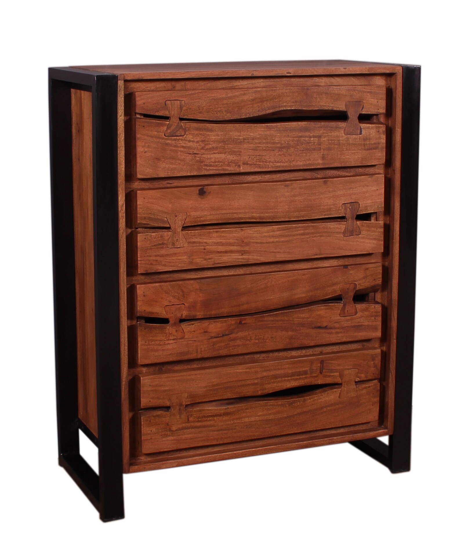 Kommode NATURAL EDGE Akazie Schubladenschrank Sideboard Wohnzimmerschrank