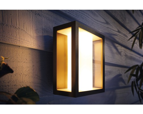 Philips Hue LED wandlamp White & Color Ambiance 1200 lm zwart 24x19 cm - Compatibel met SMART HOME van Hornbach