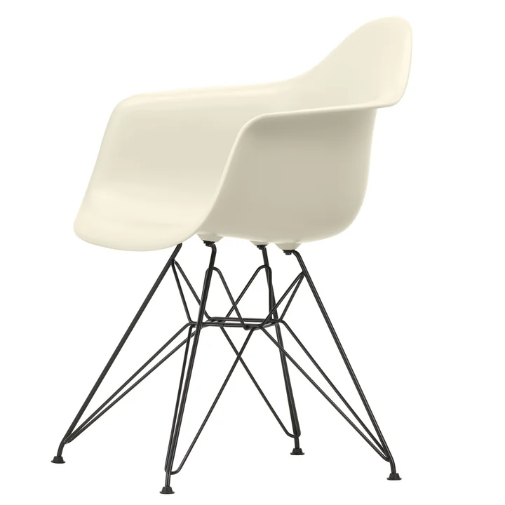 Vitra - Eames Plastic Armchair DAR RE, basic dark / kieselstein (Filzgleiter basic dark)