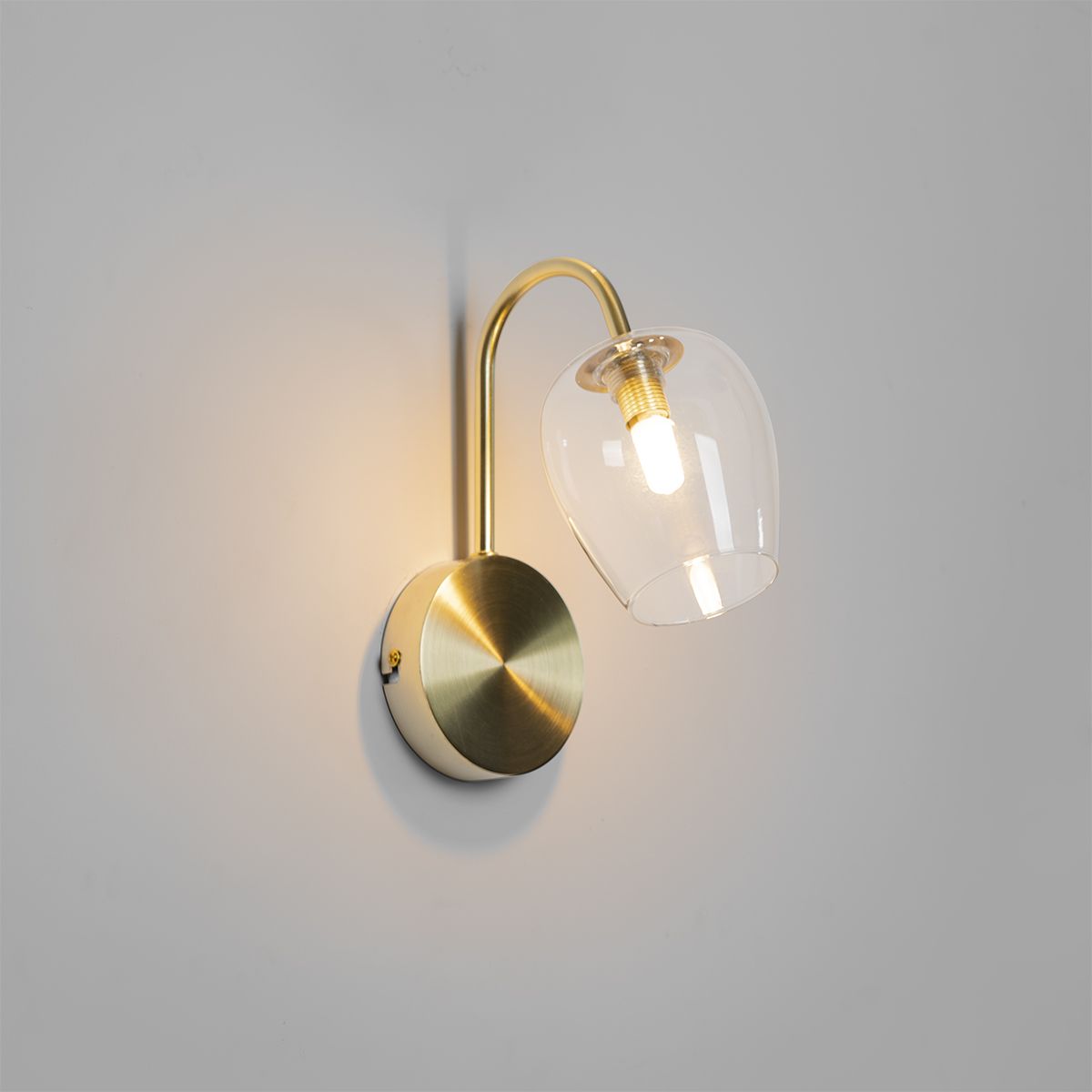Klassieke wandlamp goud met glas - Elien