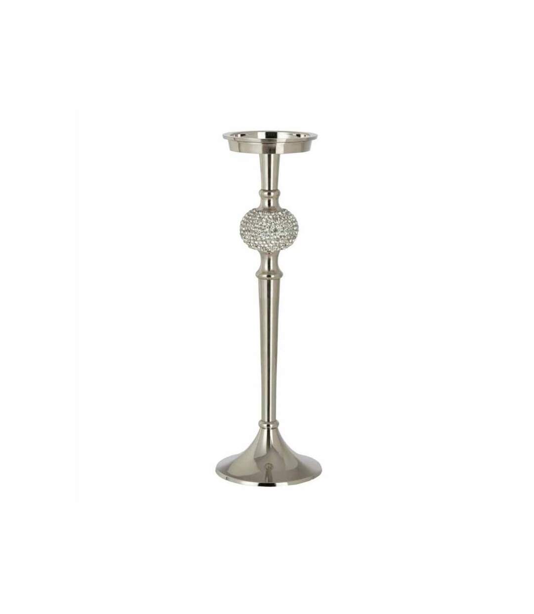 Paris Prix - Bougeoir Design sphère Diamant 36cm Argent