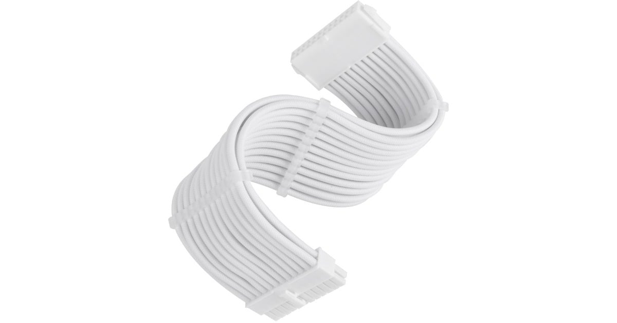 SilverStoneSST-PP07E-MBW-V2, 24pin ATX Verlengkabel  (Wit, 30 centimeter)