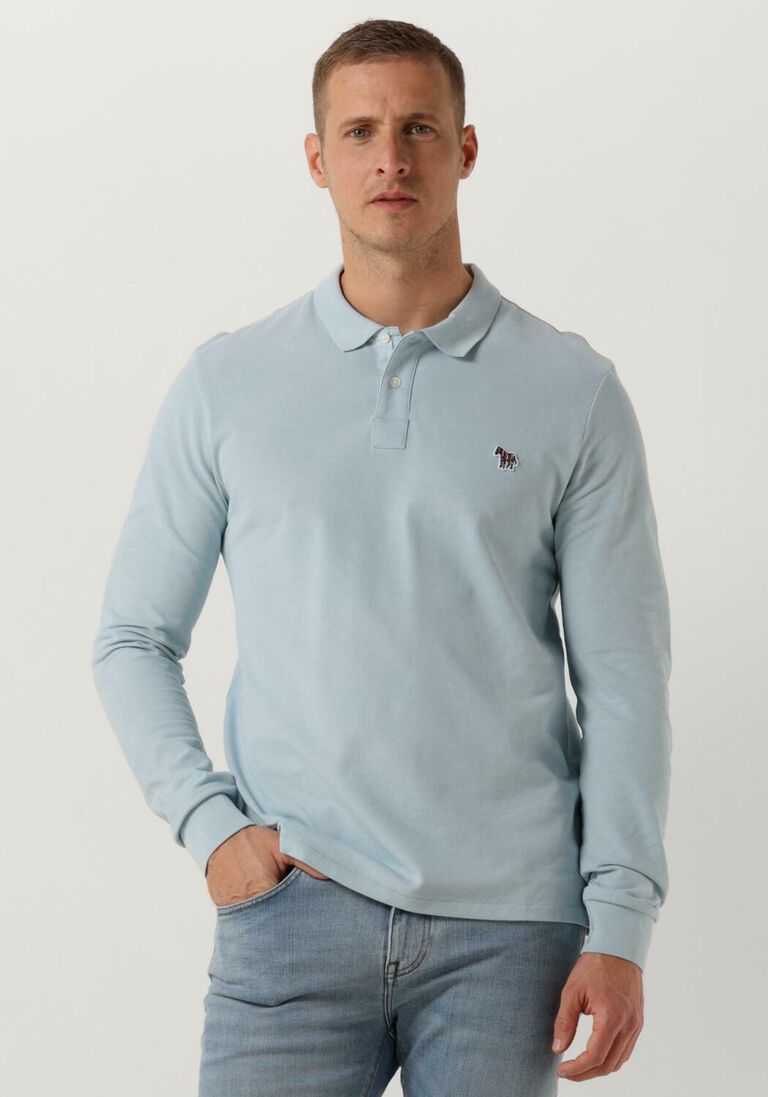 PS PAUL SMITH lichtblauwe ps paul smith polo mens slim fit ls polo shirt zebra