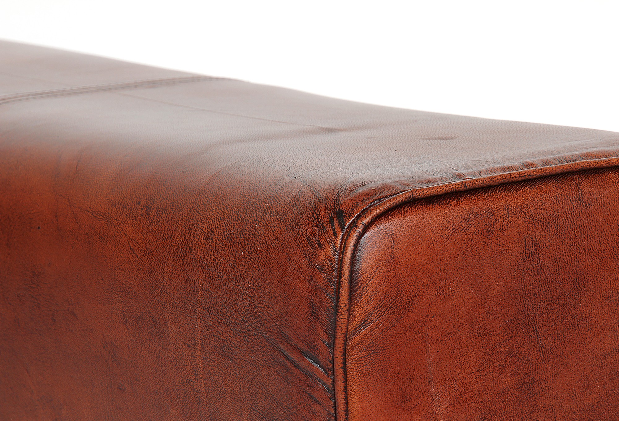 Sitzbank 'Harrison', cognac, natur, B 120 cm, H 53 cm, T 30 cm von fischer's lagerhaus