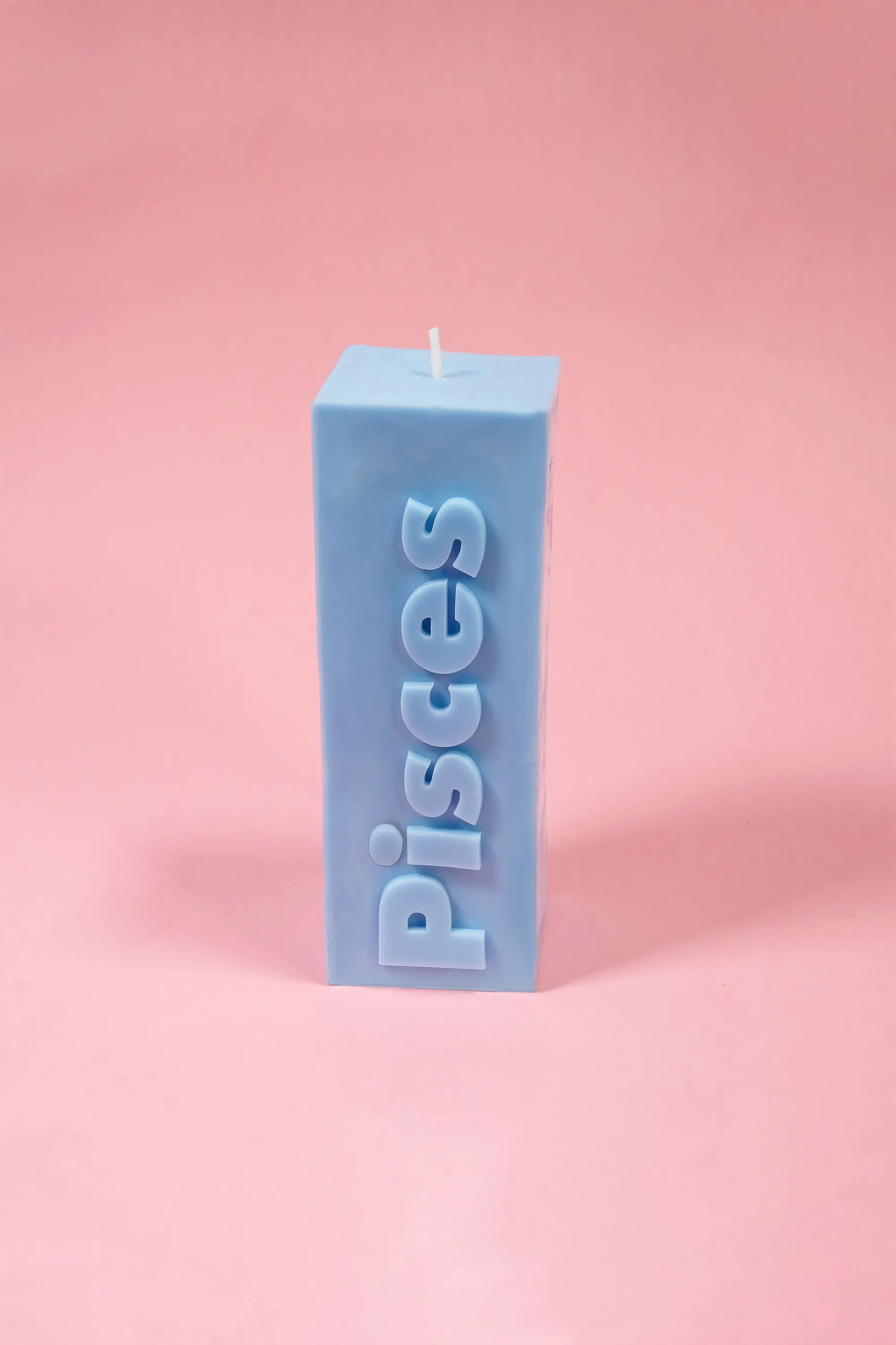FLAMINGO CANDLES Bougie PISCES ZODIAC BLOCK PILLAR CANDLE Bleu
