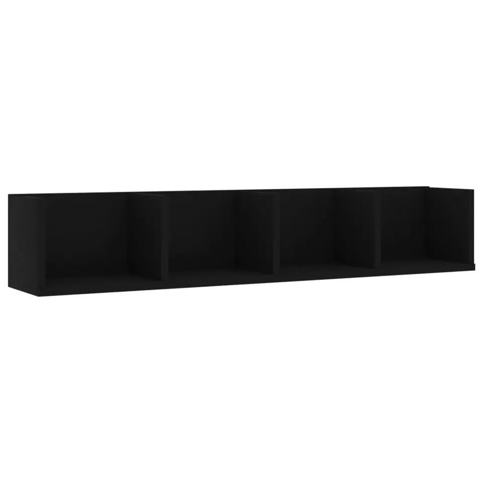 vidaXL - Cd-rek - Zwart - Bewerkt hout