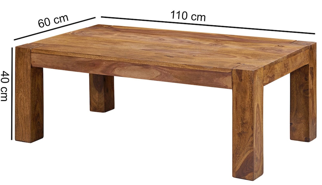 Couchtisch Heves Massivholz Sheesham 110 x 40 cm